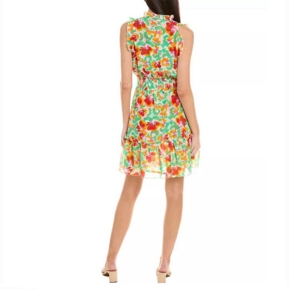 CAbi Spirit Chiffon Floral Print Ruffle Sleeveless Dress Style #6216, M - Picture 6 of 9